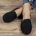 New Summer Women's Square-Toe Fly-Knit Flat Slip-On Casual Shoes
